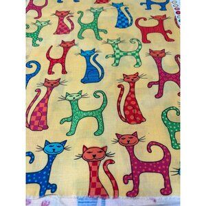 Michael Miller Funky Feline C-600 Cotton Fabric 1/2 yard x 44" Multicolor Cats Y